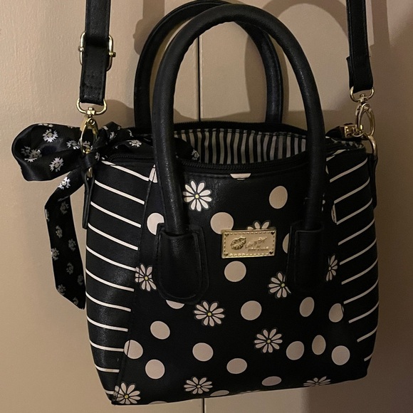 Betsey Johnson Black and White Floral Women's Bag - Picture 1 of 6